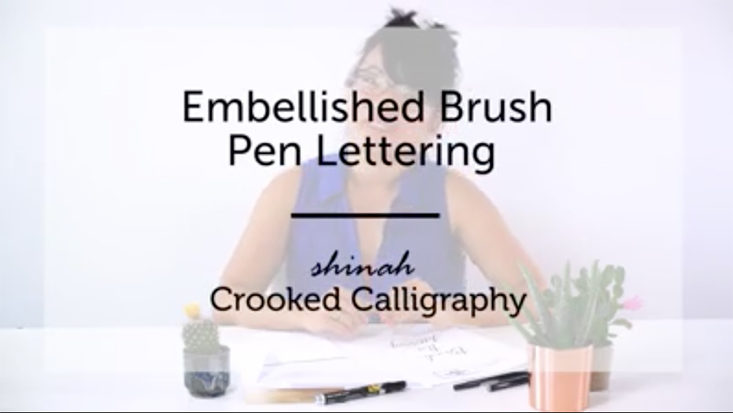 The Crafter's Box Embellished Brush Pen Lettering November 2017