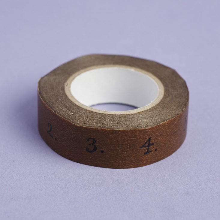 Classiky brown numbers washi tape