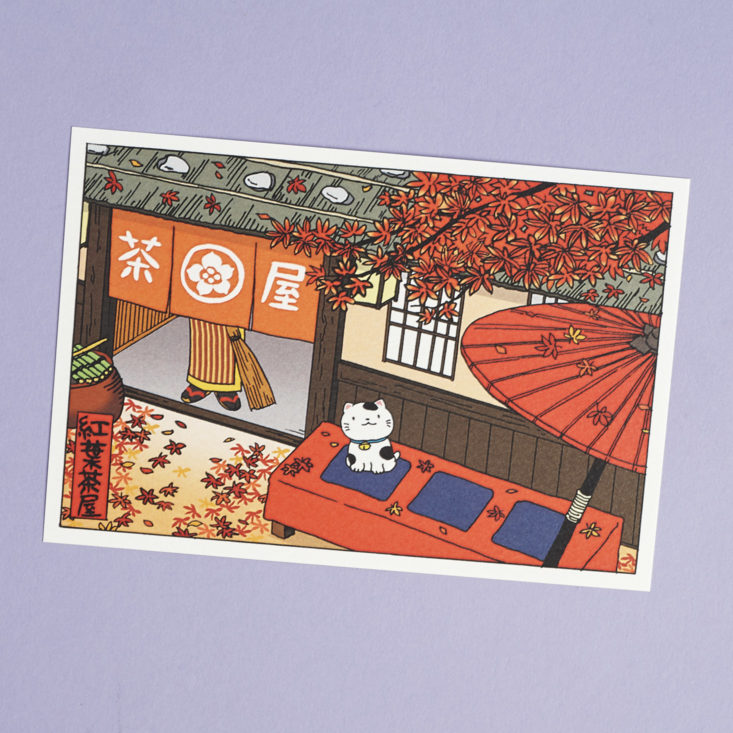 autumn cat postcard