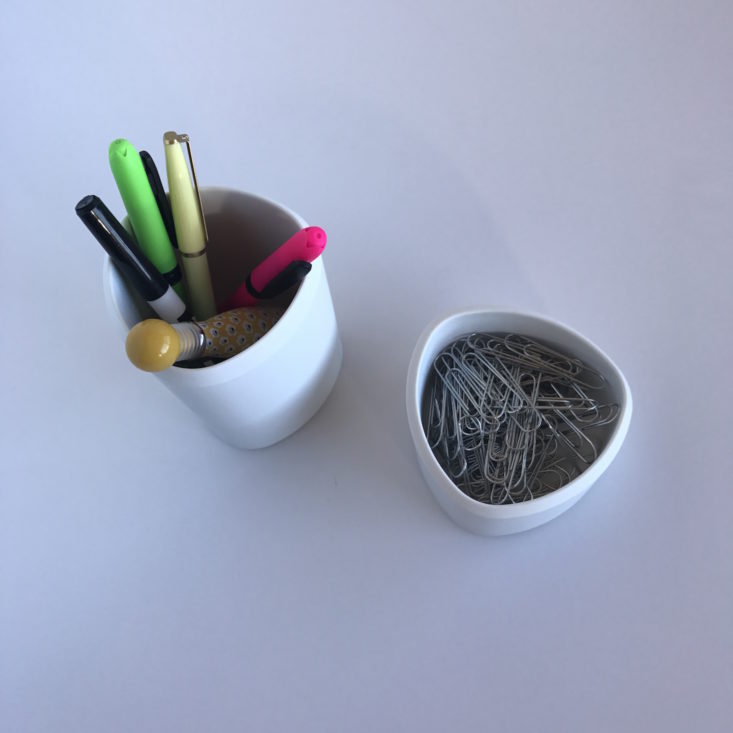 Silhouette Stuff Cups with pens and paperclips inside
