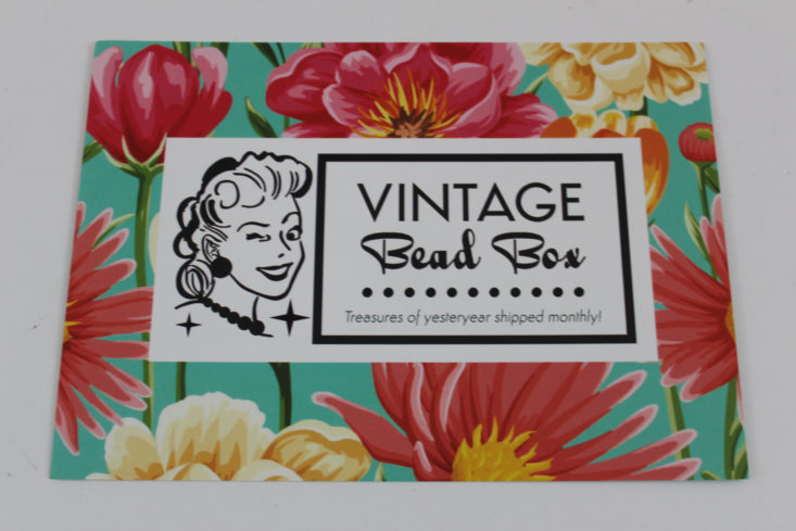 Vintage Bead Box December 2017 Booklet Front
