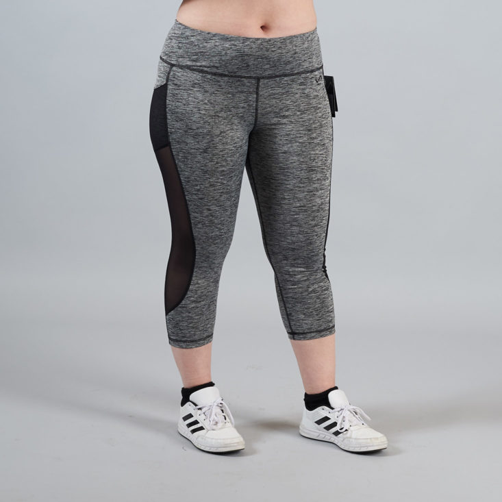 gray leggings with sheer side pocket panels