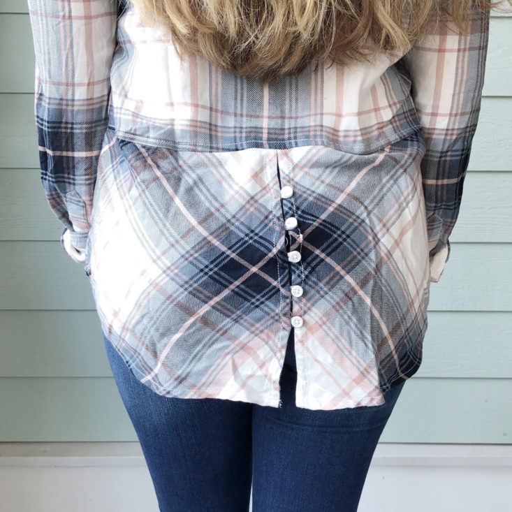 Sable Plaid Top Matinee, beach lunch lounge back