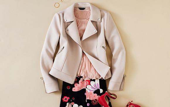 ann taylor infinite style jacket and skirt laydown