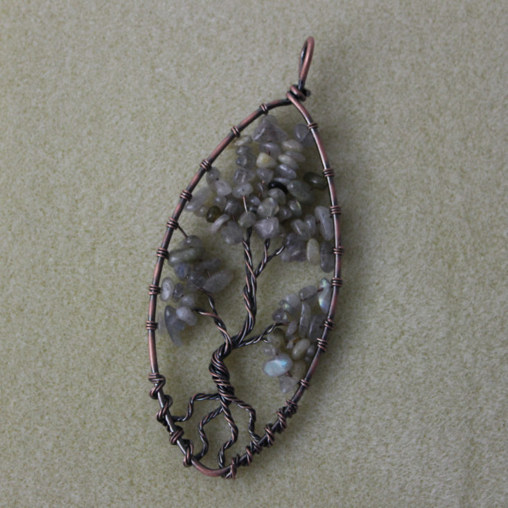 Hand-Woven Labradorite Gemstone Tree Pendant