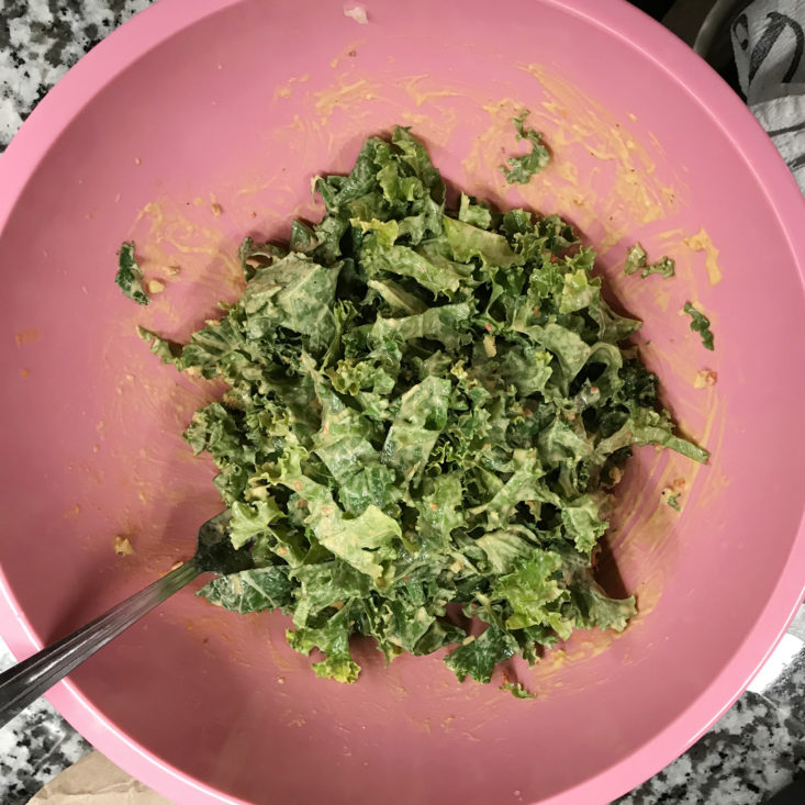 Marinating the kale