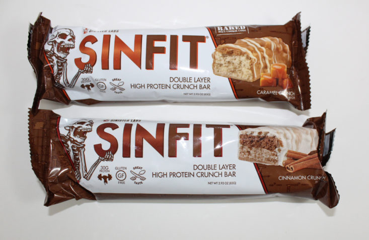 Sinfit Double Layer High Protein Crunch Bar in Cinnamon Crunch and Caramel Crunch