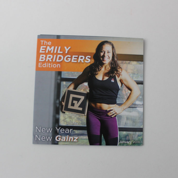 Gainz Box January 2018 Booklet cover