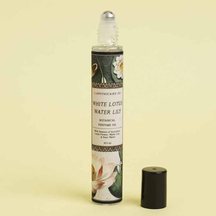 the lotus and white lily perfume by l'apothecaire co. with cap off