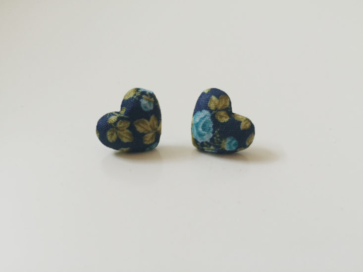 Floral Print Heart Earrings