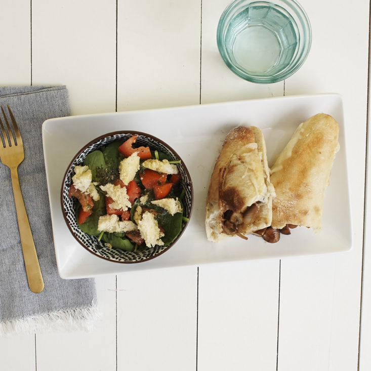 salad and sandwich on plate