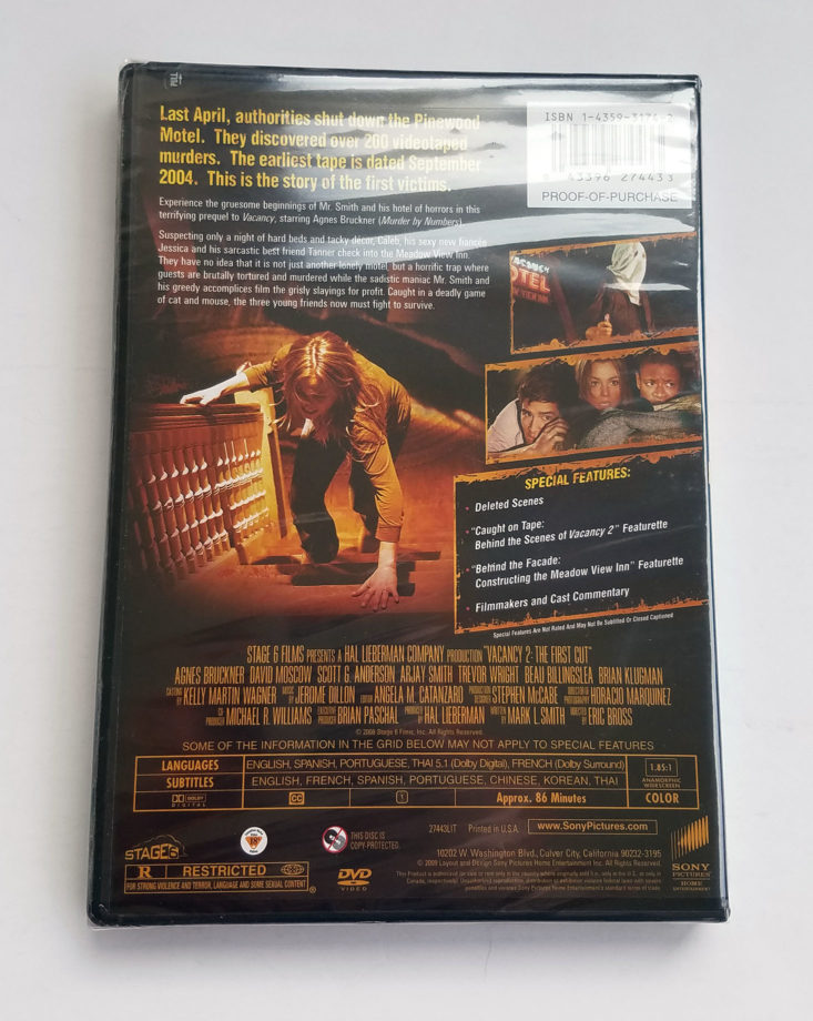 Vacancy 2: The First Cut (2009) back cover