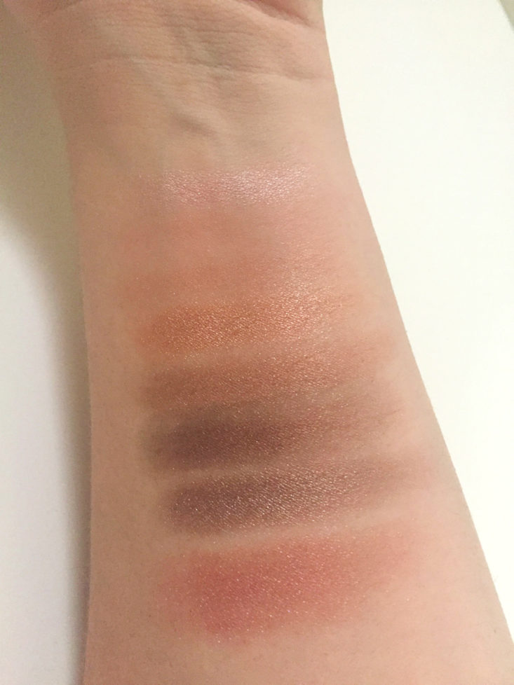 swatches of Malibu Beauty Eye Color Palette 04