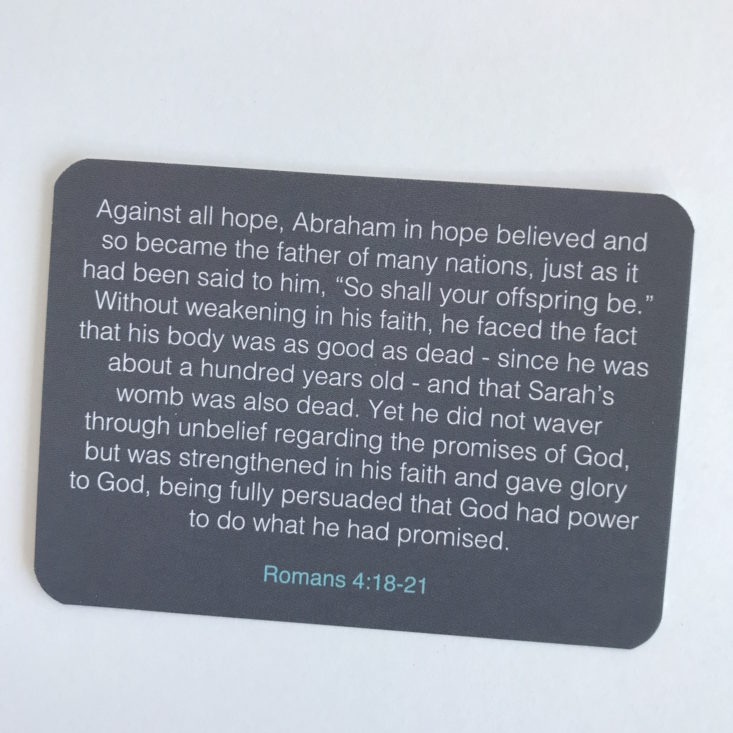 Romans 4: 18-21 NIV scripture card