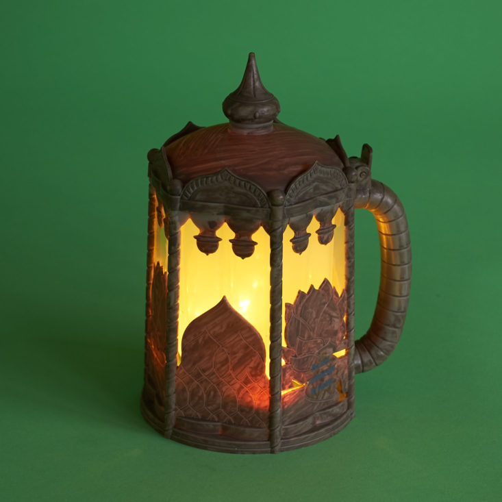 medieval lantern turned on