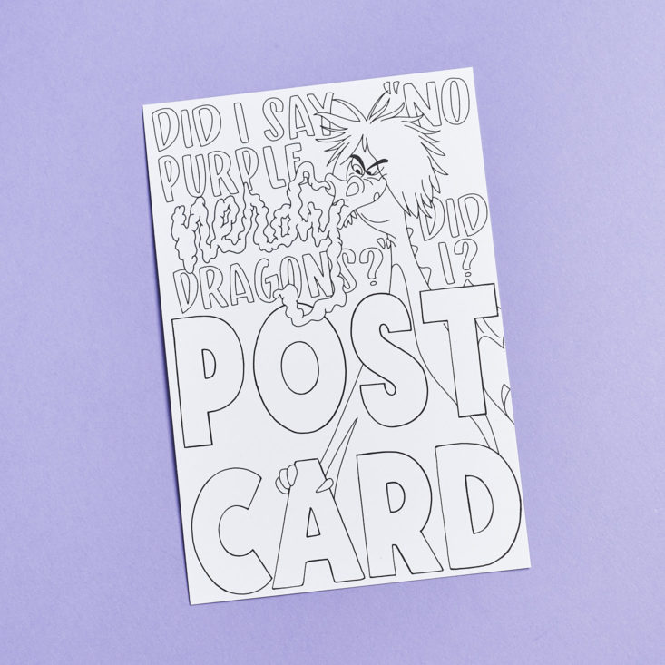 coloring postcard for nerdy post disney villains box