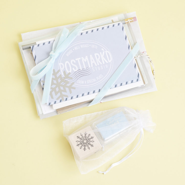 Beautifully packaged cards and rubber stamp set