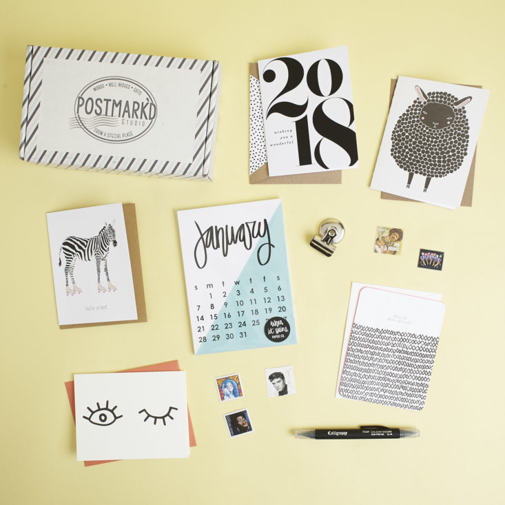 Full contents of Postmarkd Studio PostBox January 2018