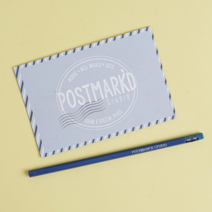 Postmarkd Studio Postcard and pencil