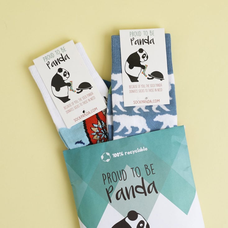 sock panda tween envelope with socks popping out