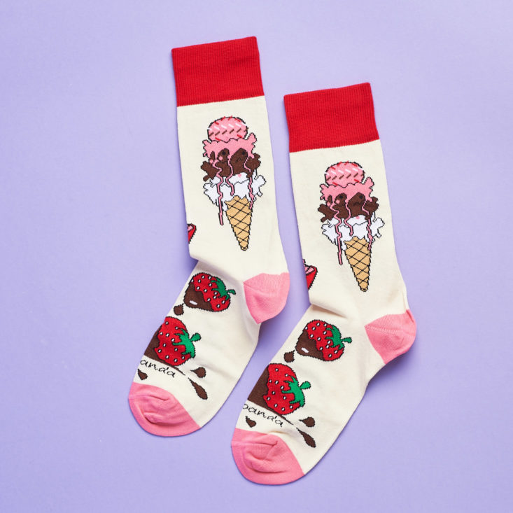 Chocolate covered strawberries & ice cream socks by Sock Panda