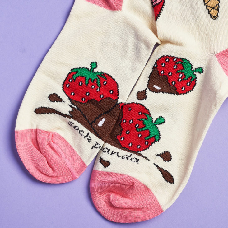 Chocolate Covered Strawberries detail on foot