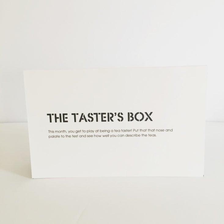 Teabox taster's box notes