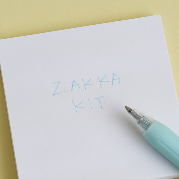 writing sample for Zebra Sarasa Clip Milk Blue Gel Pen