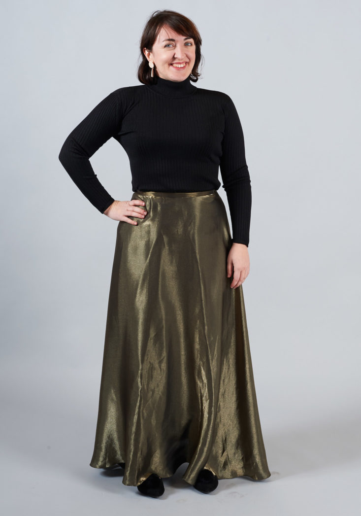 gold long skirt