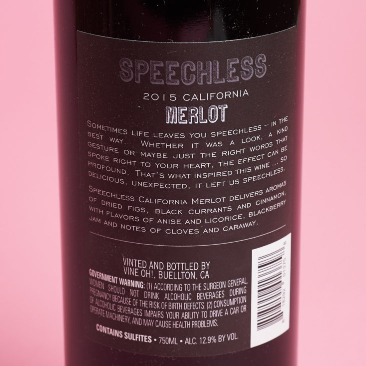 speechless red wine info