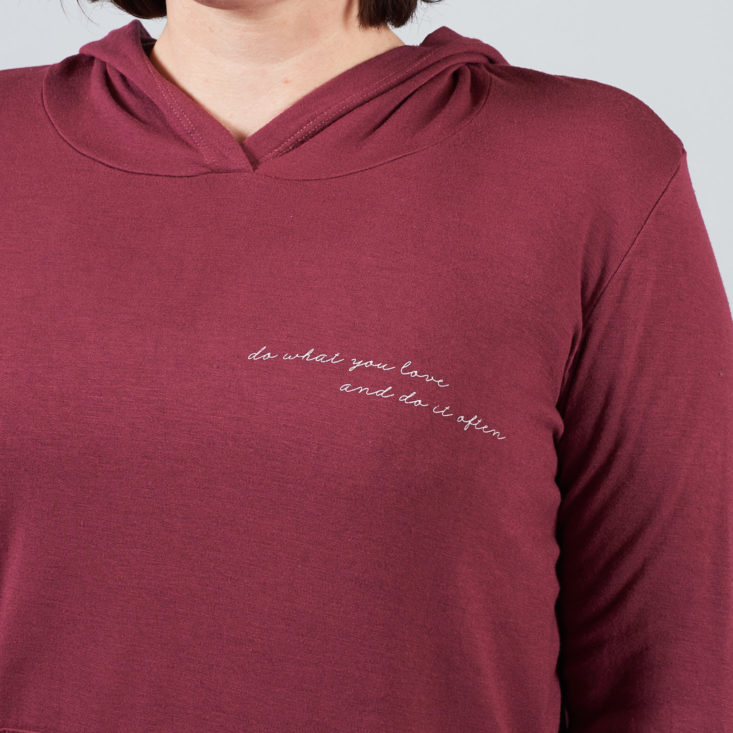 burgundy message hoodie