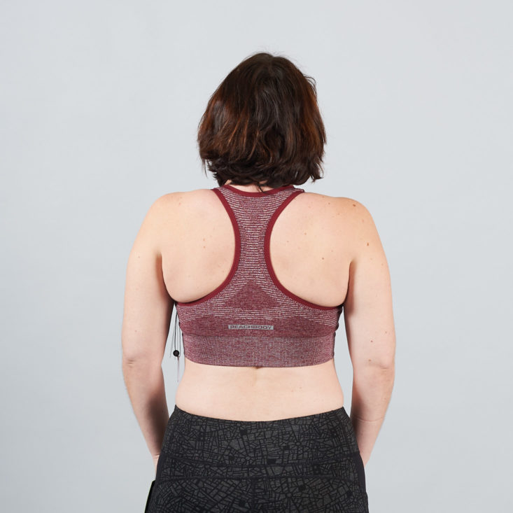 burgundy sports bra back