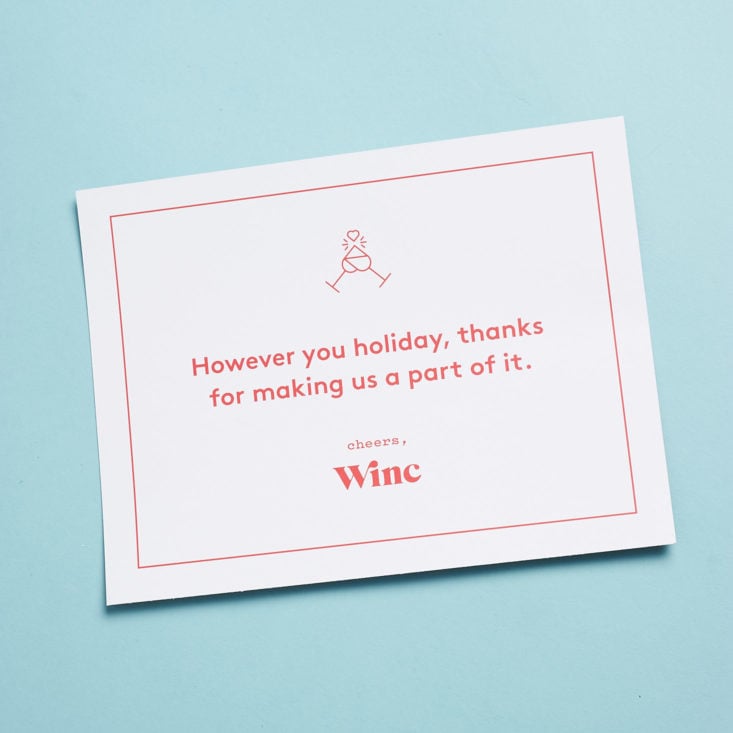 holiday greeting from winc