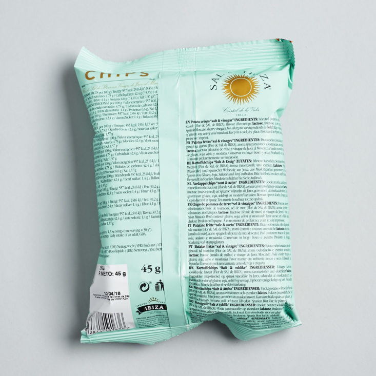 Sal de Ibiza chips nutrition facts & ingredients