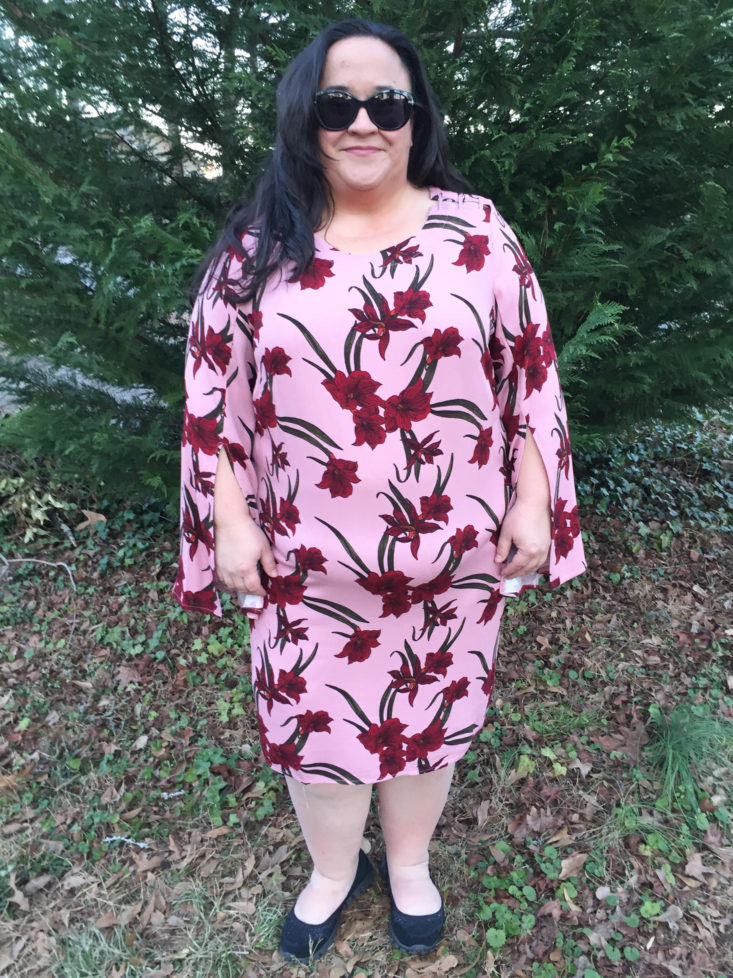 Slit Sleeve Dress modeled