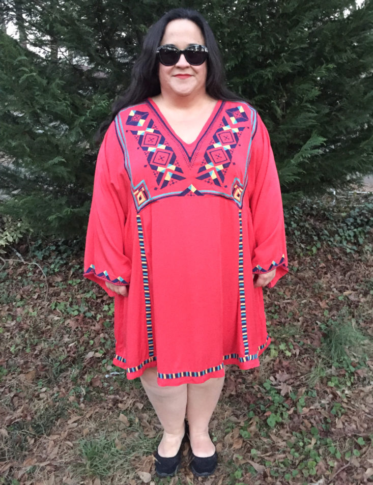 Embroidered Bell Sleeve Dress by Hayden Los Angeles modeled