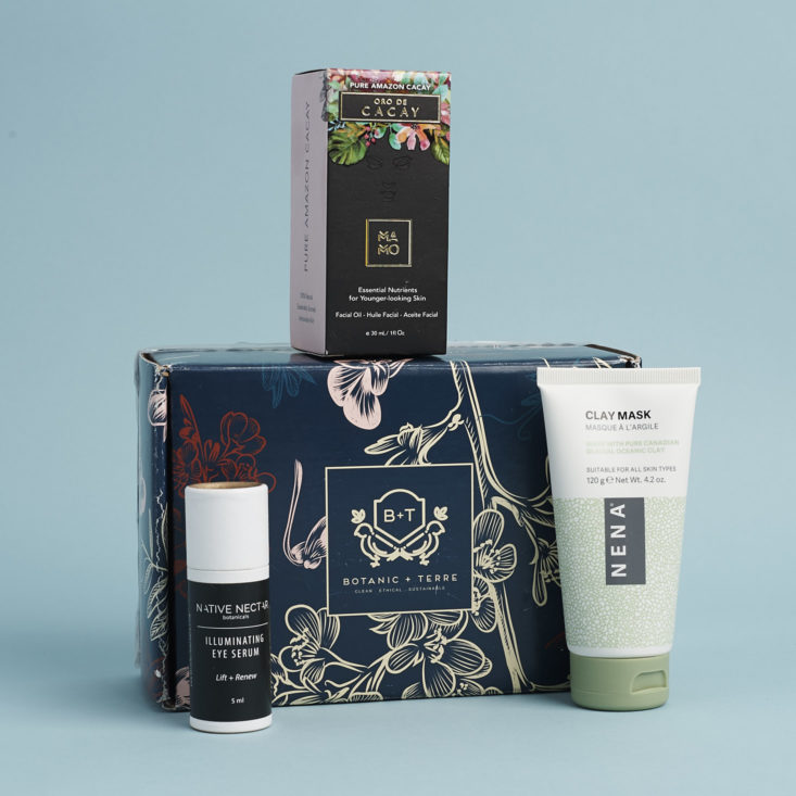 contents of Botanic and Terre Box January February 2018