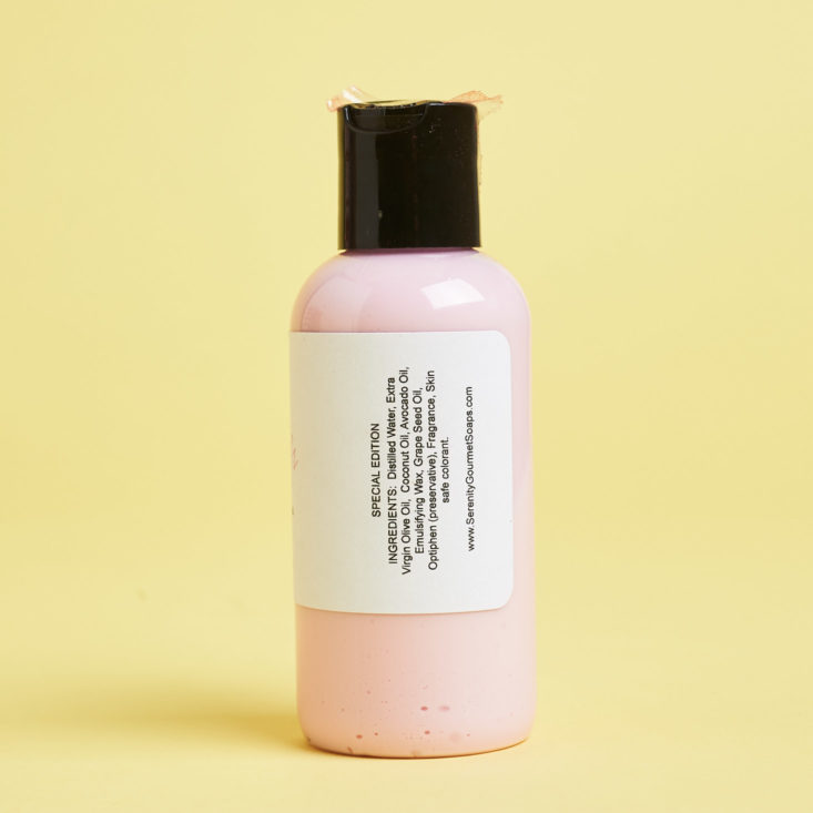 pink body lotion