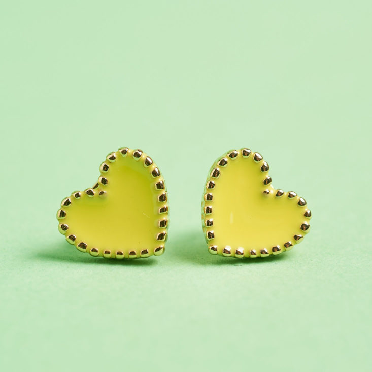 yellow heart earrings
