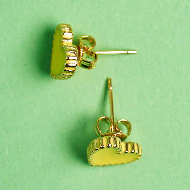 yellow stud heart earrings