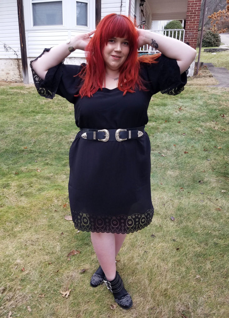 Scalloped Black Shift dress by Robbie Bee