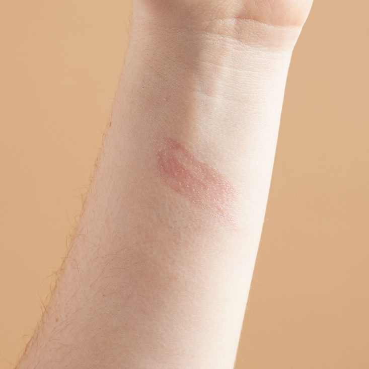 swatch of pink lip gloss