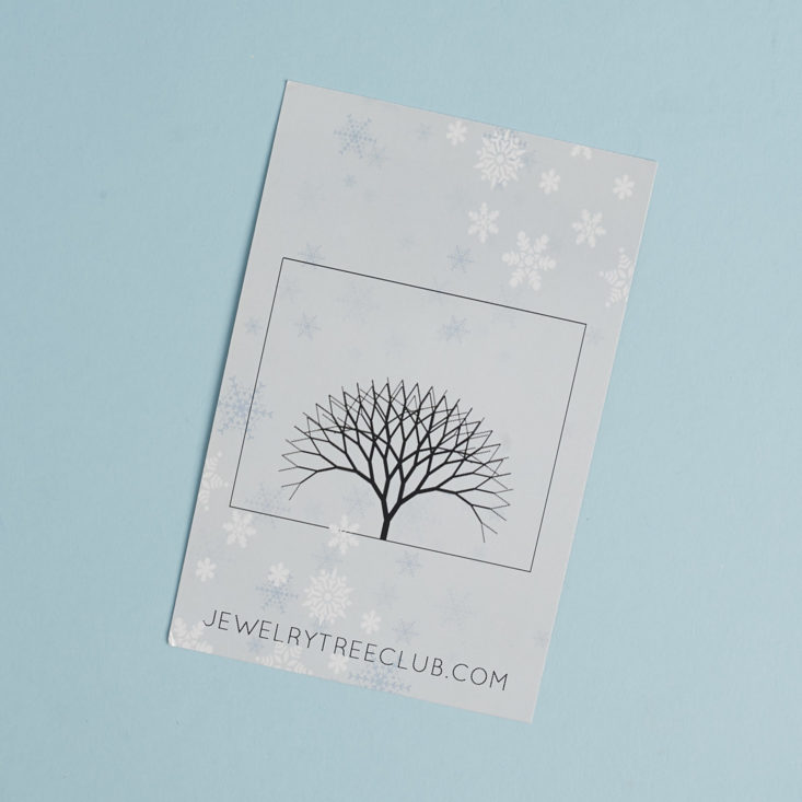 Monthly Jewelry Tree Info Card