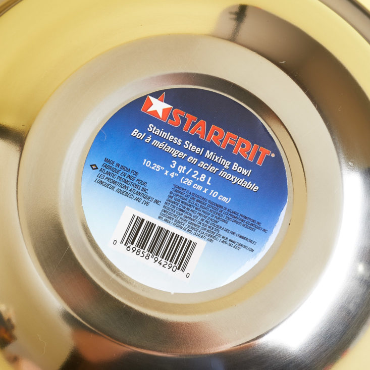metal bowl label