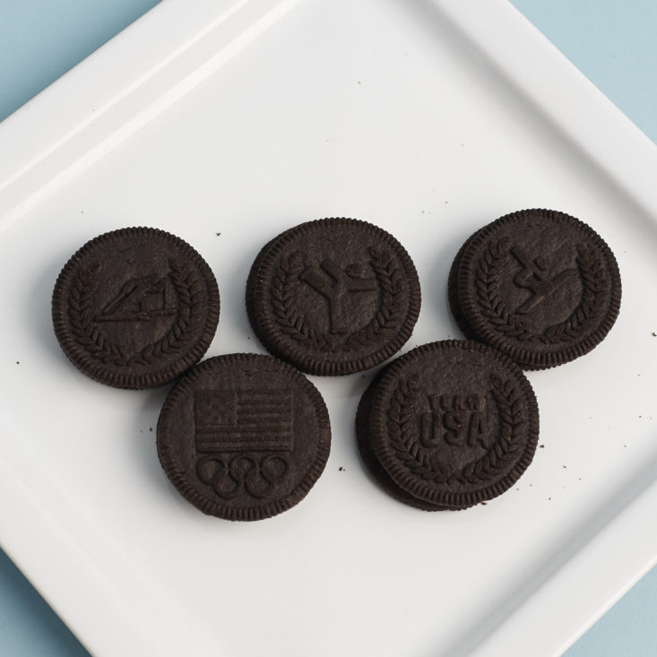 Limited Edition Olympics OREOs on plate