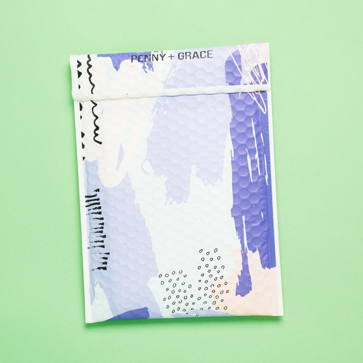pastel painterly patterned shipping envelope