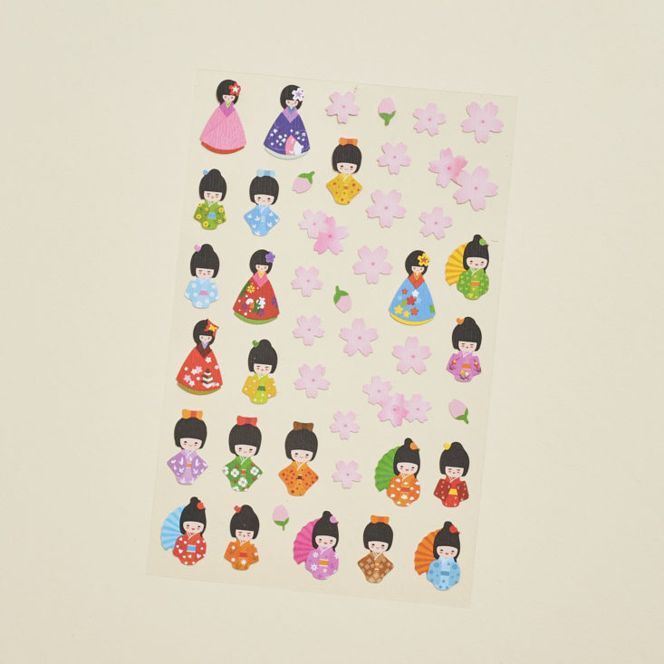 Japanese kimono doll stickers