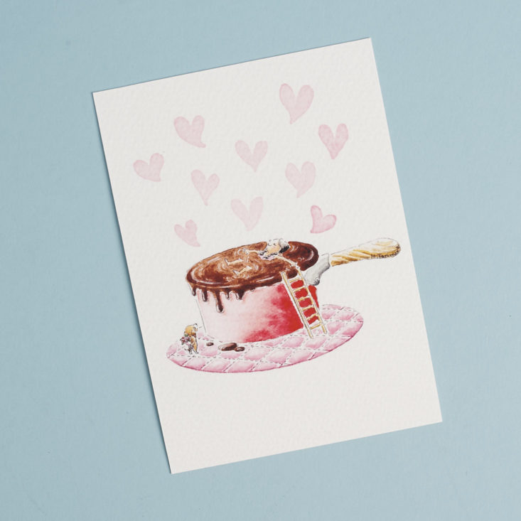Mari Tanimura watercolor Chocolate Tub Postcard