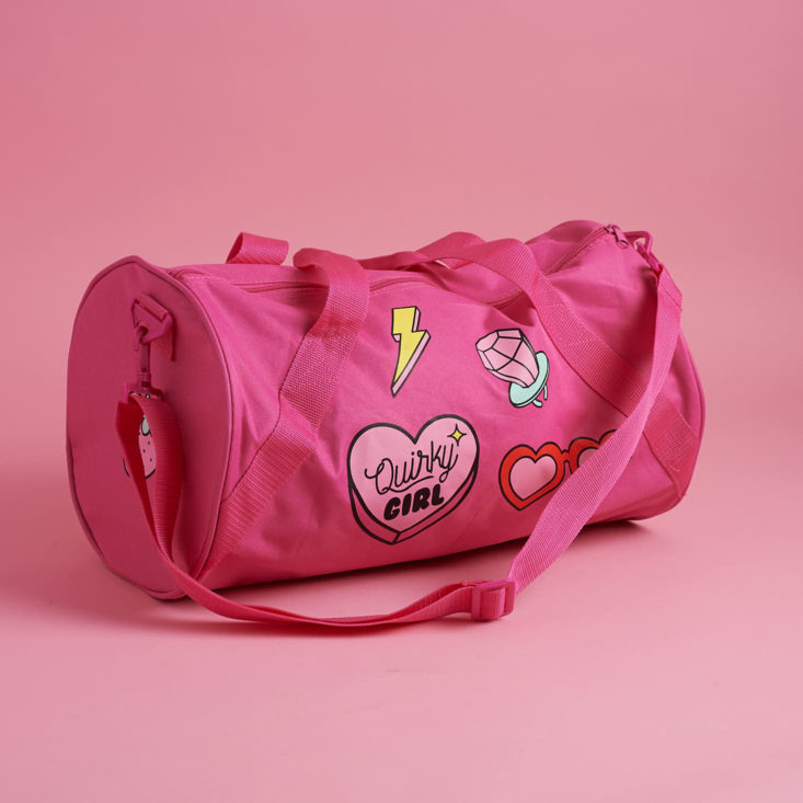 pink duffel bag
