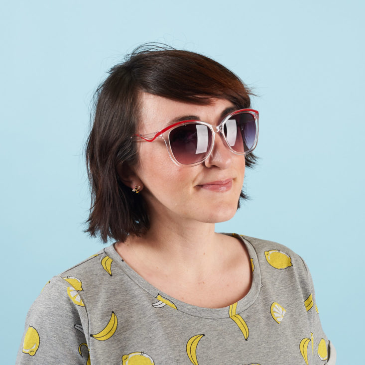 quirky crate sunglasses on model